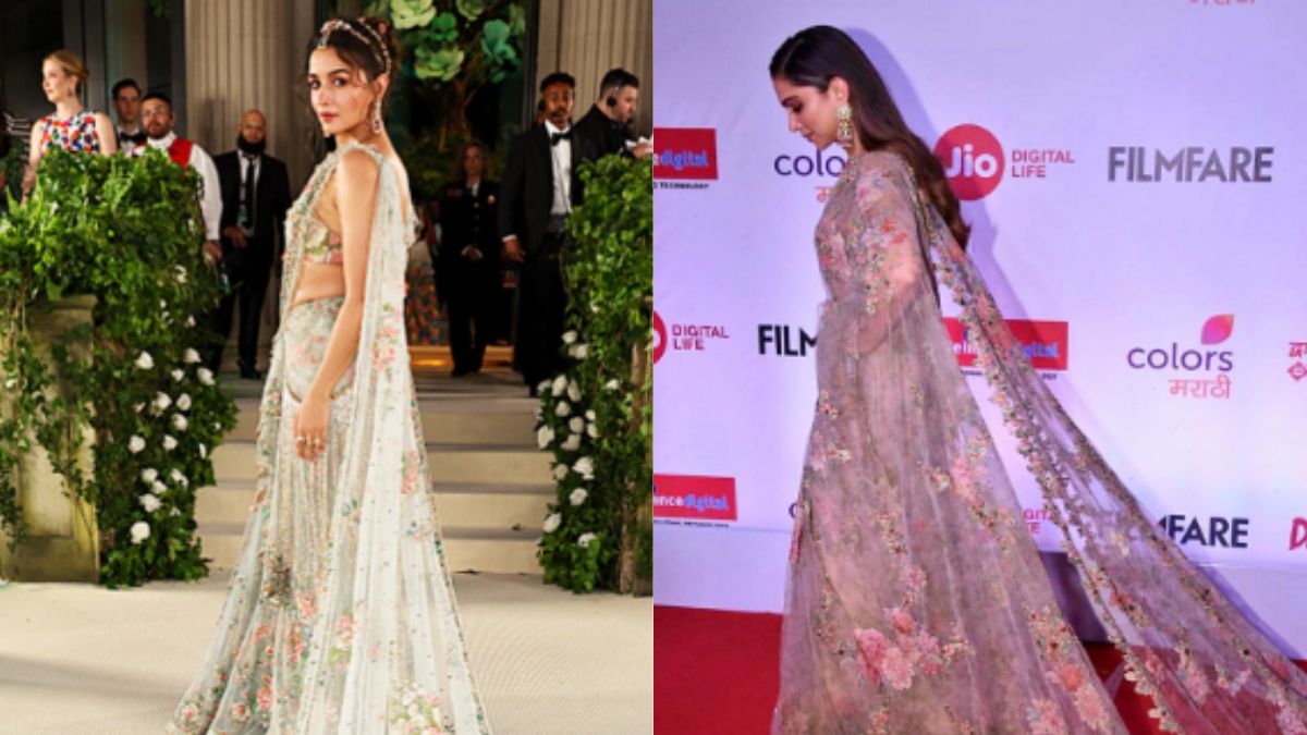 Alia Bhatt s Met Gala Saree Gets Compared To Deepika Padukone s 2017 Look In Sabyasachi Photos